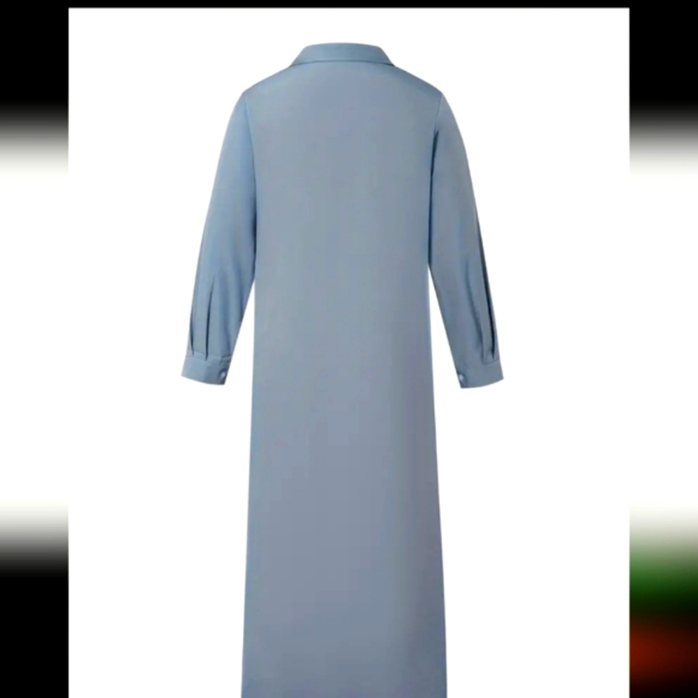 🛑BOGO FREE 🆕Chic Full Length Collared Shirt Dress - Picture 3 of 8